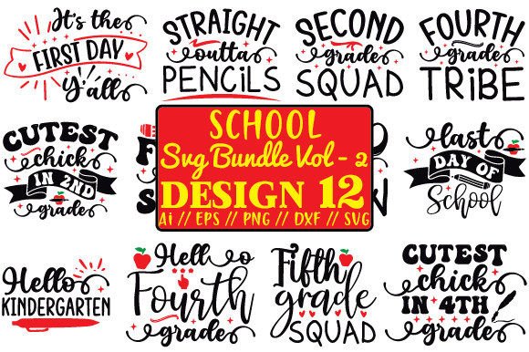 School SVG Bundle Vol - 2: Graphics for Crafts