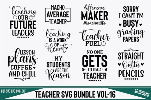 Teacher SVG Bundle Vol-16: Graphics for Crafts