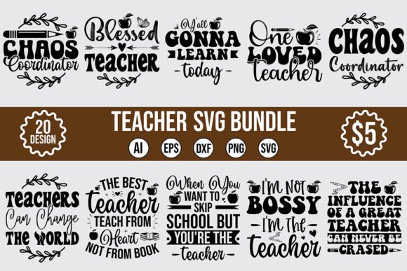 Teacher SVG Bundle Vol.17: Graphics for Crafts