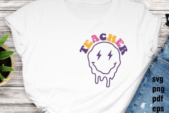 Teacher Svg Smiley Face Retro: Graphics for Crafts